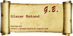 Glazer Botond névjegykártya